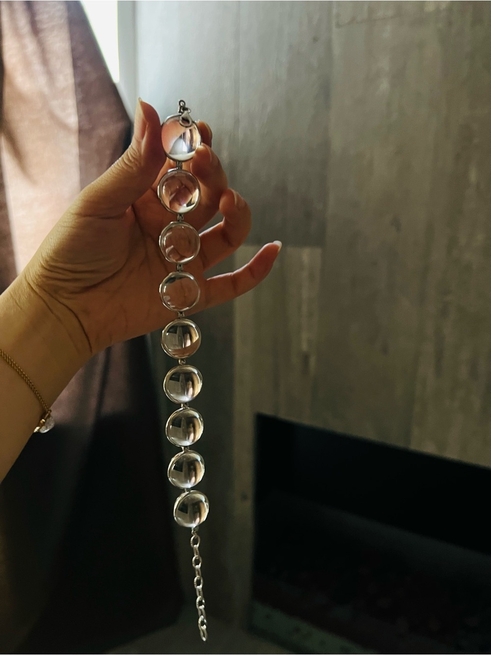 Genuine Pools of Light Natural Rock Crystal Bracelet | Sterling Silver | 925